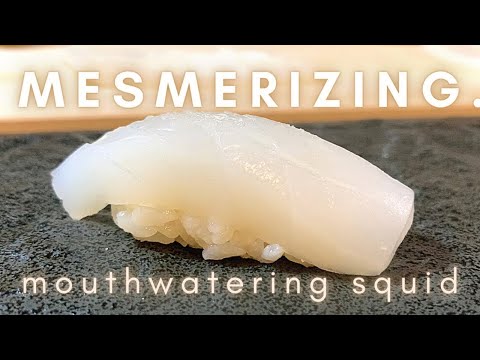 【How to make Mouthwatering Squid Sushi】Step-by-step on preparing Sumi Ika 【From filleting to Nigiri】
