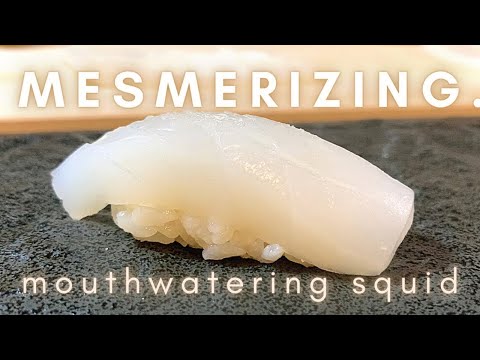 【Cómo hacer sushi de calamar delicioso】Preparación paso a paso de Sumi Ika 【Del fileteado al Nigiri】