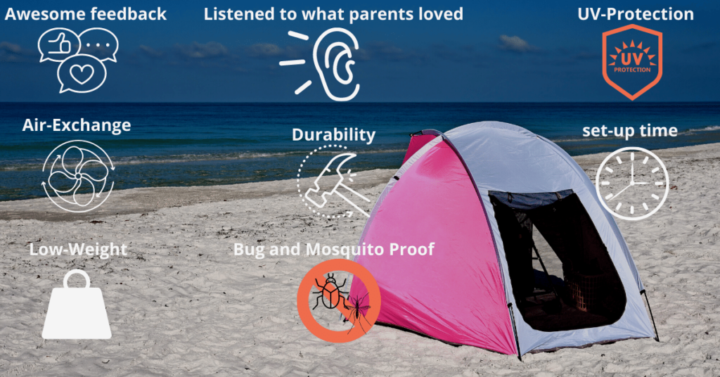 There are a lot of factors to set the best baby beach tent apart from the rest.  Here are the decision-making factors for the Best Baby Beach tent