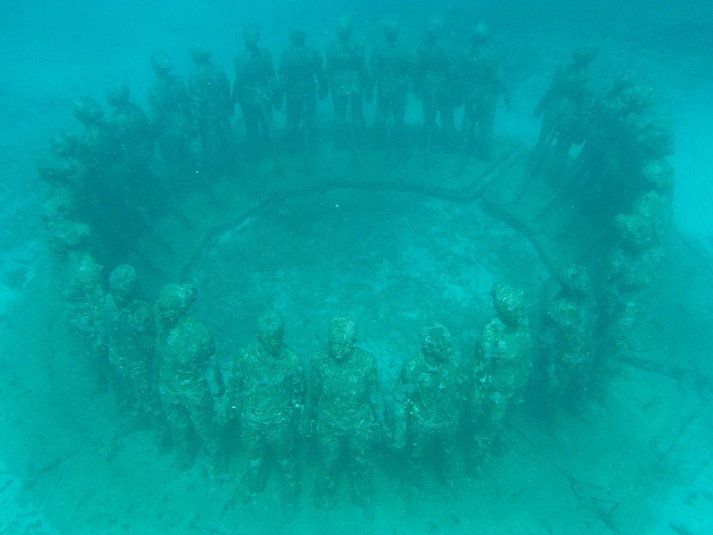 Underwater sculptures at Molinere Underwater Sculpture Park